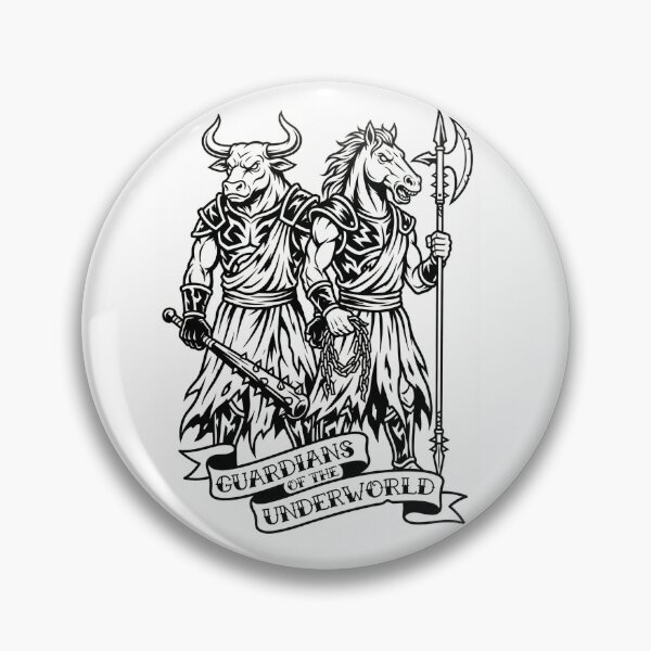 Item preview, Bull-Head & Horse-Face: Hell Guardians | Dark Asian Mythology Blackwork designed and sold by WanderSwag.