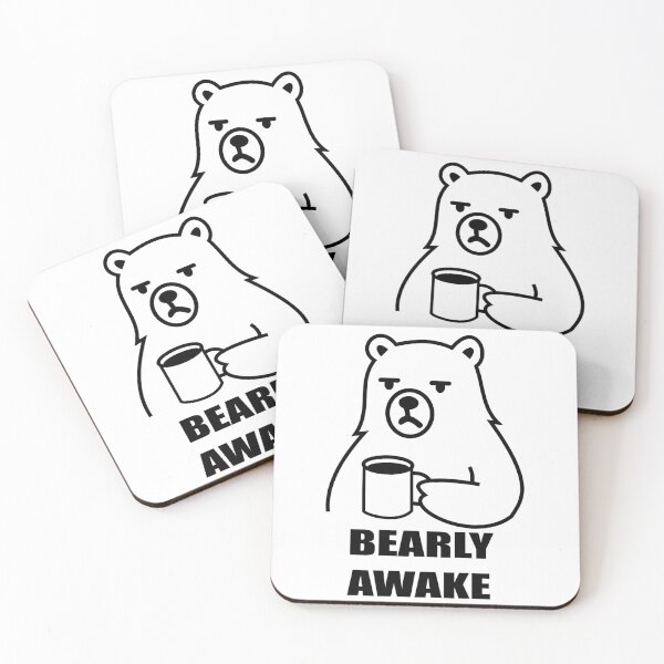 Item preview, Bearly Awake – Morning Coffee Bear designed and sold by matybrak.