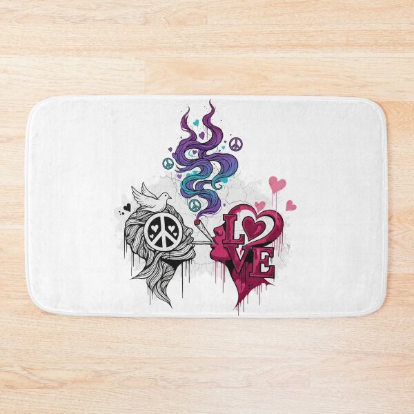 Item preview, Vintage Street Art Mural | Peace & Love Graffiti Print designed and sold by INNER WINNER YOU.