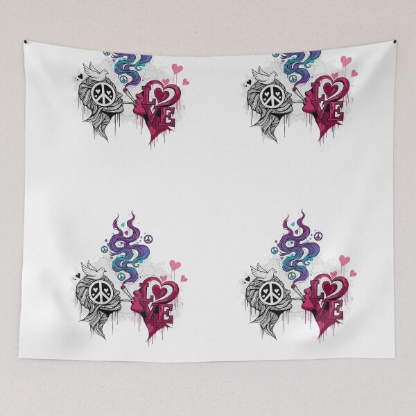 Item preview, Vintage Street Art Mural | Peace & Love Graffiti Print designed and sold by INNER WINNER YOU.