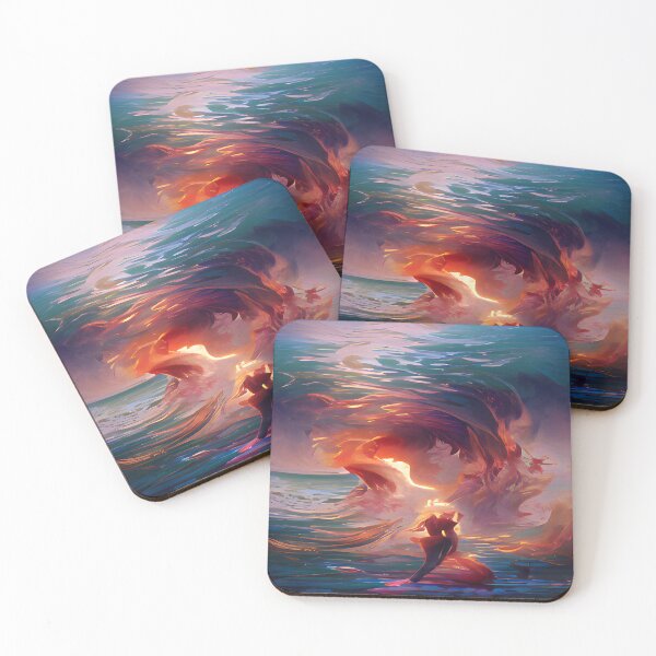 Item preview, Flame of the Ocean – Abstract Fire and Water Fusion designed and sold by mrtss.