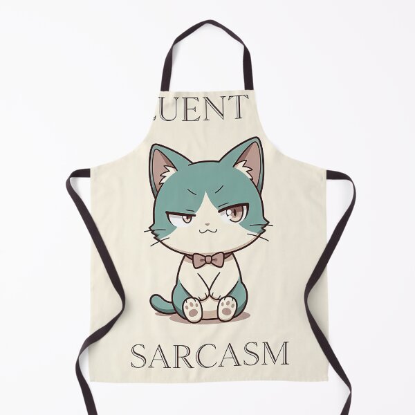 Item preview, Fluent In Sarcasm Lo-Fi Anime Cat Witty Quote Typography Art designed and sold by GiftsForge.