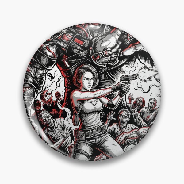 Item preview, Resident Evil 3 Remake Jill Chris Leon Claire S.T.A.R.S. RPD Raccoon City Zombies Nemesis Tyrant Biohazard Collage Fan Art Poster T-Shirt Sticker Print Gift designed and sold by Senpaiwaves.