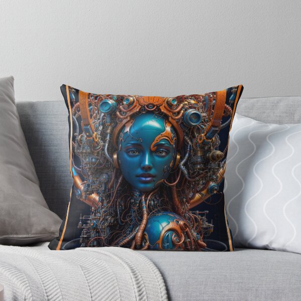 Item preview, Biomechanical Portrait Of The Living Machine Lyrion Vexian Astounding AI Concept Art by Xzendor7 designed and sold by Xzendor7 Digital Art Creations.