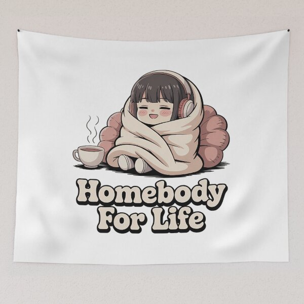 Item preview, Homebody For Life Lo-Fi Anime Cozy Introvert Queen Typography designed and sold by GiftsForge.
