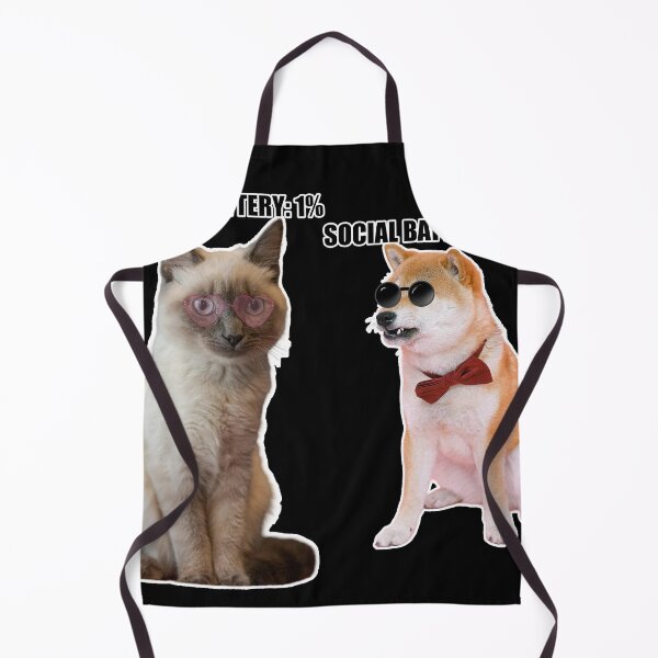 Item preview, Social Battery 1% vs 100% – Funny Introvert Cat & Extrovert Dog Meme designed and sold by The Grumpy Pet Club.