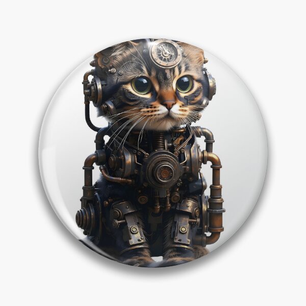 Item preview, Cute Steampunk Tabby Kitten with Clockwork Gear designed and sold by Rostislav Bouda.