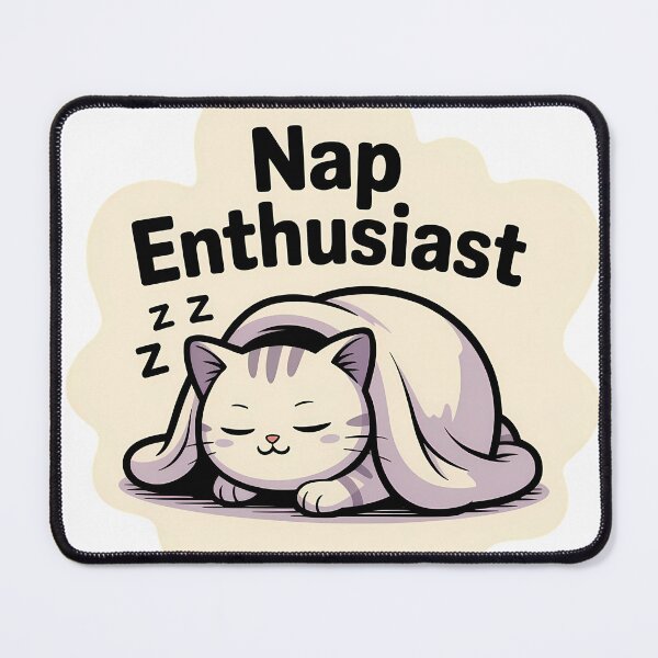 Item preview, Nap Enthusiast Lo-Fi Sleepy Cat Professional Sleeping Quote Art designed and sold by GiftsForge.