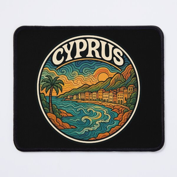 Item preview, Cyprus Country Island Trippy Art Travel designed and sold by TomFrontierArt.
