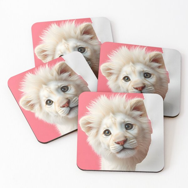 Item preview, white lion cub peeking designed and sold by FRH Design ⭐⭐⭐⭐⭐.