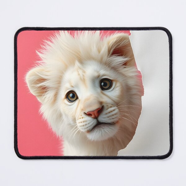 Item preview, white lion cub peeking designed and sold by FRH Design ⭐⭐⭐⭐⭐.