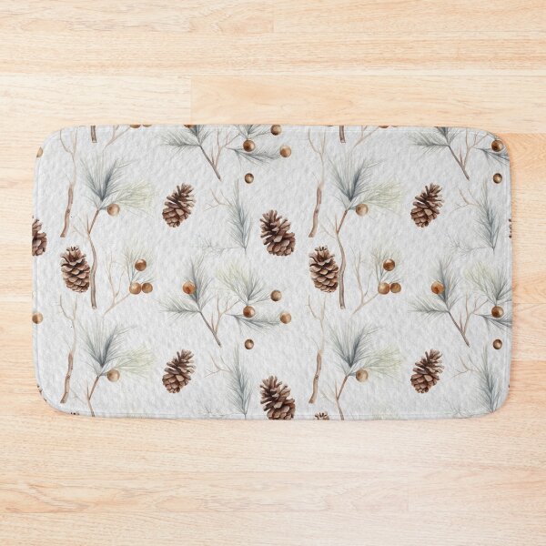 Item preview, Watercolor Winter Pine and Cones Seamless Pattern designed and sold by CharlieDesings.