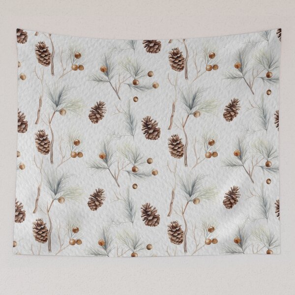 Item preview, Watercolor Winter Pine and Cones Seamless Pattern designed and sold by CharlieDesings.