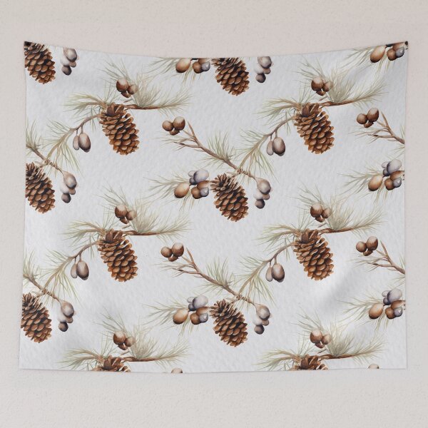 Item preview, Rustic Pine Branch and Acorn Watercolor Seamless Pattern designed and sold by CharlieDesings.