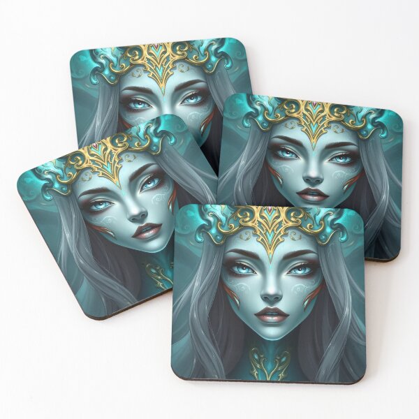 Item preview, Serene Astral Empress with Radiant Blue Gaze designed and sold by ArtMorphStudio.