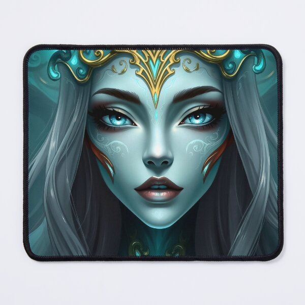 Item preview, Serene Astral Empress with Radiant Blue Gaze designed and sold by ArtMorphStudio.