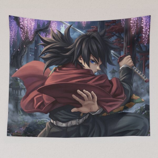 Item preview, Tomioka Giyu Among Wisteria – Serene Swordmaster designed and sold by VektorVibe.