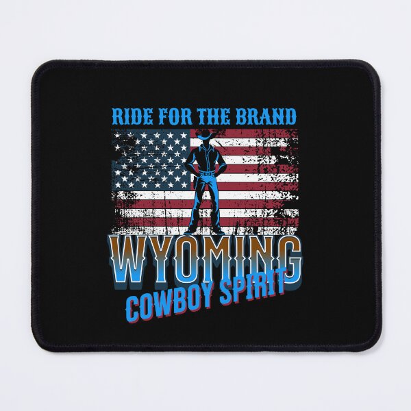 Item preview, Wyoming Cowboy Spirit Vintage Western Flag Silhouette designed and sold by gomofo1974.
