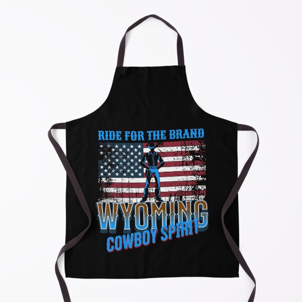 Item preview, Wyoming Cowboy Spirit Vintage Western Flag Silhouette designed and sold by gomofo1974.