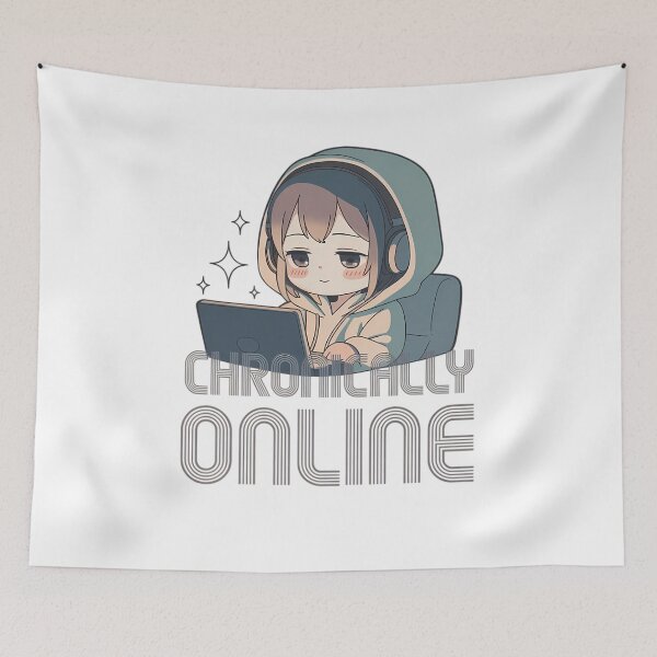 Item preview, Chronically Online Lo-Fi Anime Girl Internet Era Typography Art designed and sold by GiftsForge.