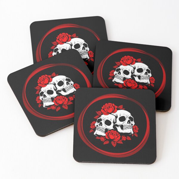 Item preview, Floral Skulls Black And Red Color designed and sold by xzdesigns.