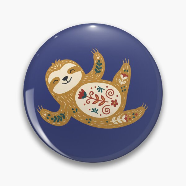 Item preview, Back‑Lying Sloth & Motifs STICKER/MAGNET PACK – Scandinavian Folk Art by heidiannemorris © designed and sold by FOLK ART FUSION by heidiannemorris.