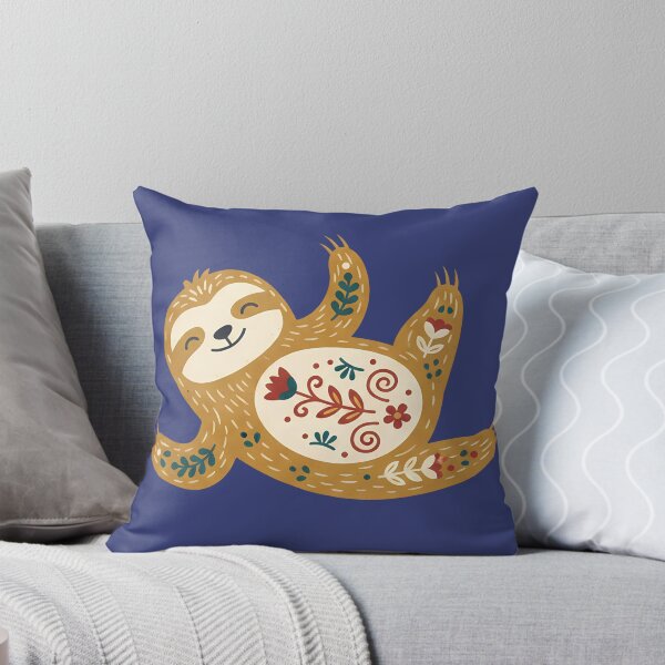 Item preview, Back‑Lying Sloth & Motifs STICKER/MAGNET PACK – Scandinavian Folk Art by heidiannemorris © designed and sold by FOLK ART FUSION by heidiannemorris.
