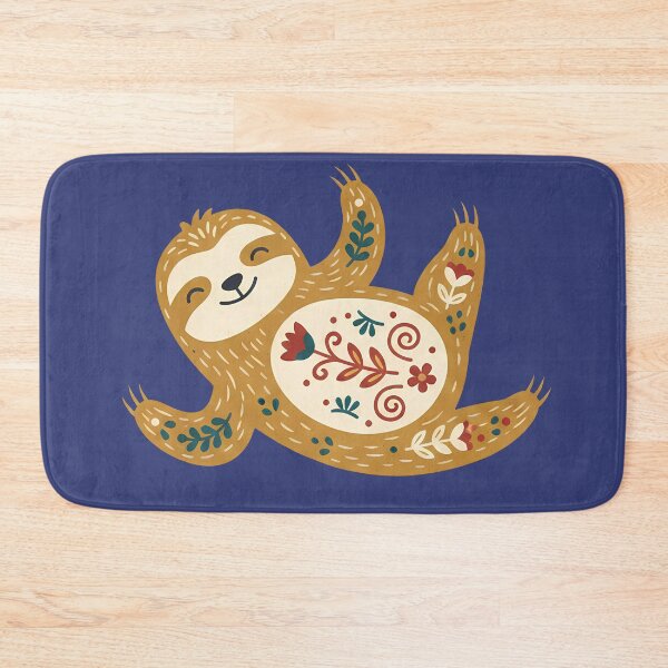 Item preview, Back‑Lying Sloth & Motifs STICKER/MAGNET PACK – Scandinavian Folk Art by heidiannemorris © designed and sold by FOLK ART FUSION by heidiannemorris.