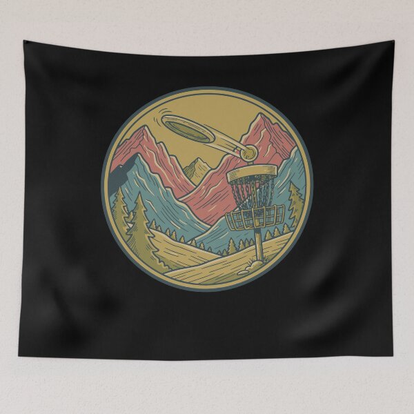 Item preview, Mountain Disc Golf Scene Flying Disc Basket designed and sold by LuminOrb.