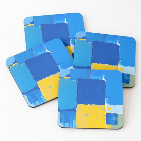 Item preview, abstract blue and yellow pattern designed and sold by FRH Design ⭐⭐⭐⭐⭐.
