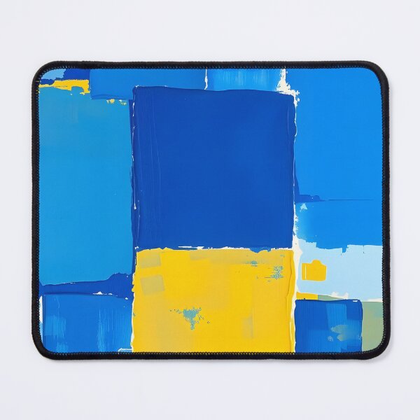 Item preview, abstract blue and yellow pattern designed and sold by FRH Design ⭐⭐⭐⭐⭐.