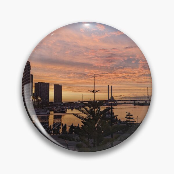 Item preview, Golden Hour in Melbourne: Stunning Sunset Over Docklands & Yarra River designed and sold by Photogenic Snap.