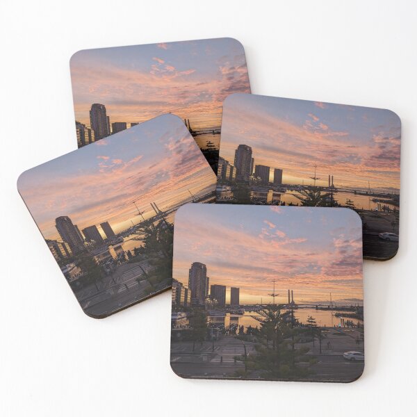 Item preview, Golden Hour in Melbourne: Stunning Sunset Over Docklands & Yarra River designed and sold by Photogenic Snap.