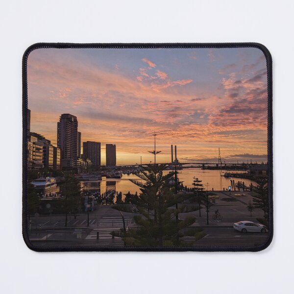 Item preview, Golden Hour in Melbourne: Stunning Sunset Over Docklands & Yarra River designed and sold by Photogenic Snap.