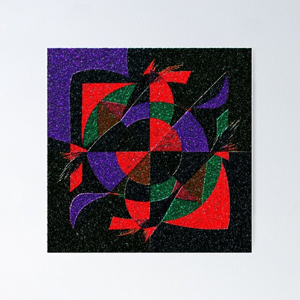 Item preview, astral collision dark lizard skin colorful geometric abstract design designed and sold by SmashingDeals.