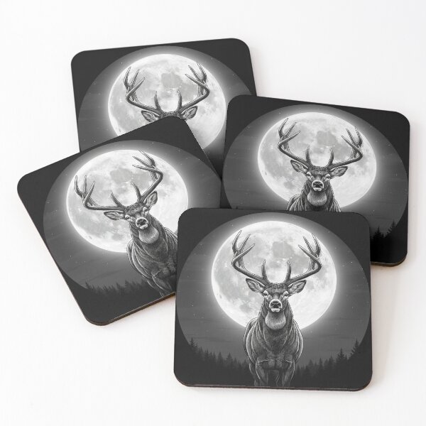 Item preview, Moonlit Deer Night Forest Wildlife  designed and sold by dianadouri.