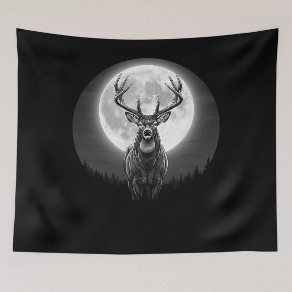 Item preview, Moonlit Deer Night Forest Wildlife  designed and sold by dianadouri.