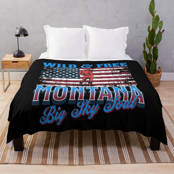 Artikelvorschau, Montana Big Sky Soul Wild and Free Western Flagge entworfen und verkauft von gomofo1974.