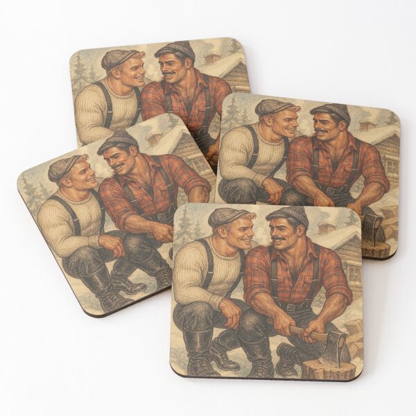 Item preview, Vintage 1940s The Look Gay Tom of Finland Tribute Lumberjack Bears Graphic Design designed and sold by ItsAKinkThing.