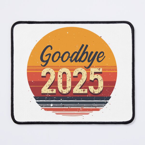 Item preview, Goodbye 2025 Retro Vintage Sunset New Year Celebration T-Shirt Design designed and sold by Design-Pro-21.