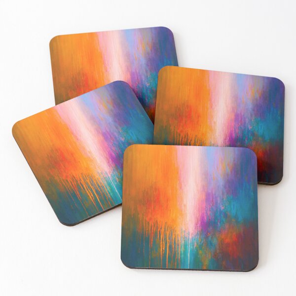 Item preview, Radiant Ascent - Abstract Drips in Pink, Orange, and Teal designed and sold by Joey Santiago.