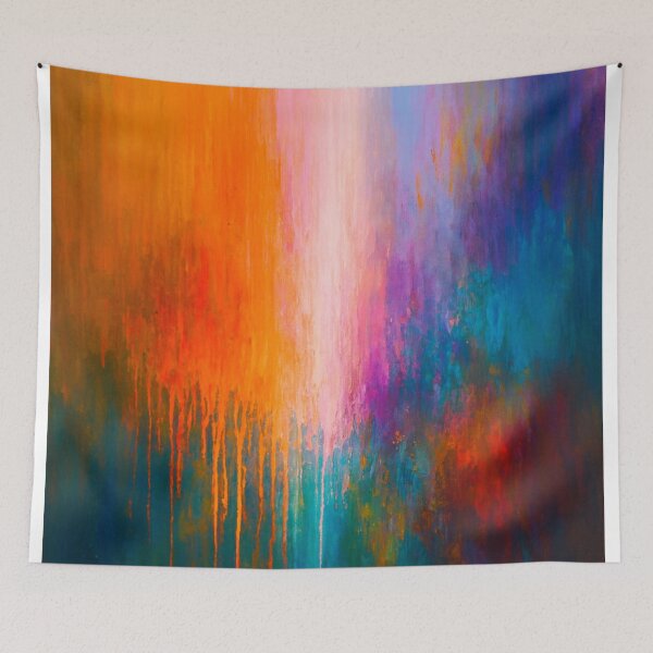 Item preview, Radiant Ascent - Abstract Drips in Pink, Orange, and Teal designed and sold by Joey Santiago.