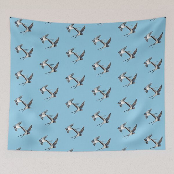 Item preview, Barn Swallows Flying Under Blue Sky designed and sold by Julia Doria.