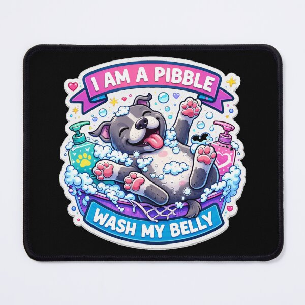 Item preview, I Am A Pibble Wash My Belly cute pitbull aog bath sticker designed and sold by zuzzelek44.