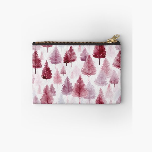 Item preview, Watercolor Burgundy and Pink Pine Tree Forest Seamless Pattern designed and sold by CharlieDesings.