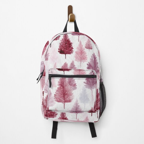 Item preview, Watercolor Burgundy and Pink Pine Tree Forest Seamless Pattern designed and sold by CharlieDesings.