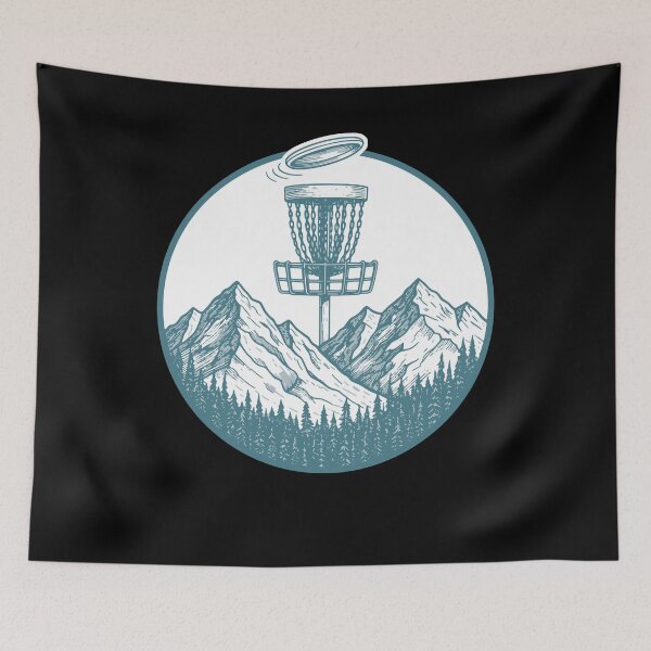 Item preview, Mountain Disc Golf Basket Flying Disc Scene designed and sold by LuminOrb.