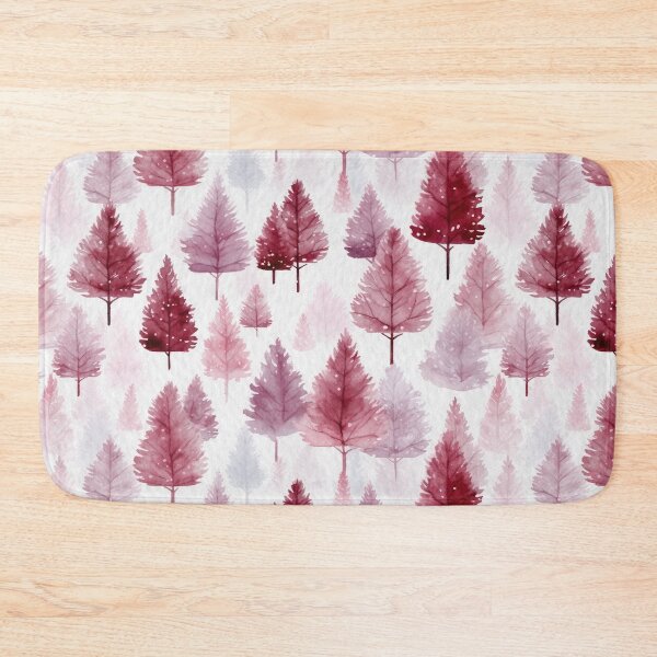 Item preview, Watercolor Burgundy and Pink Pine Tree Forest Seamless Pattern designed and sold by CharlieDesings.