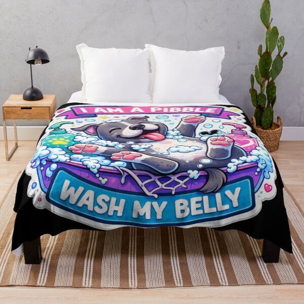 Item preview, I Am A Pibble Wash My Belly cute pitbull aog bath sticker  designed and sold by zuzzelek44.