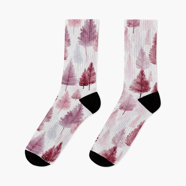 Item preview, Watercolor Burgundy and Pink Pine Tree Forest Seamless Pattern designed and sold by CharlieDesings.